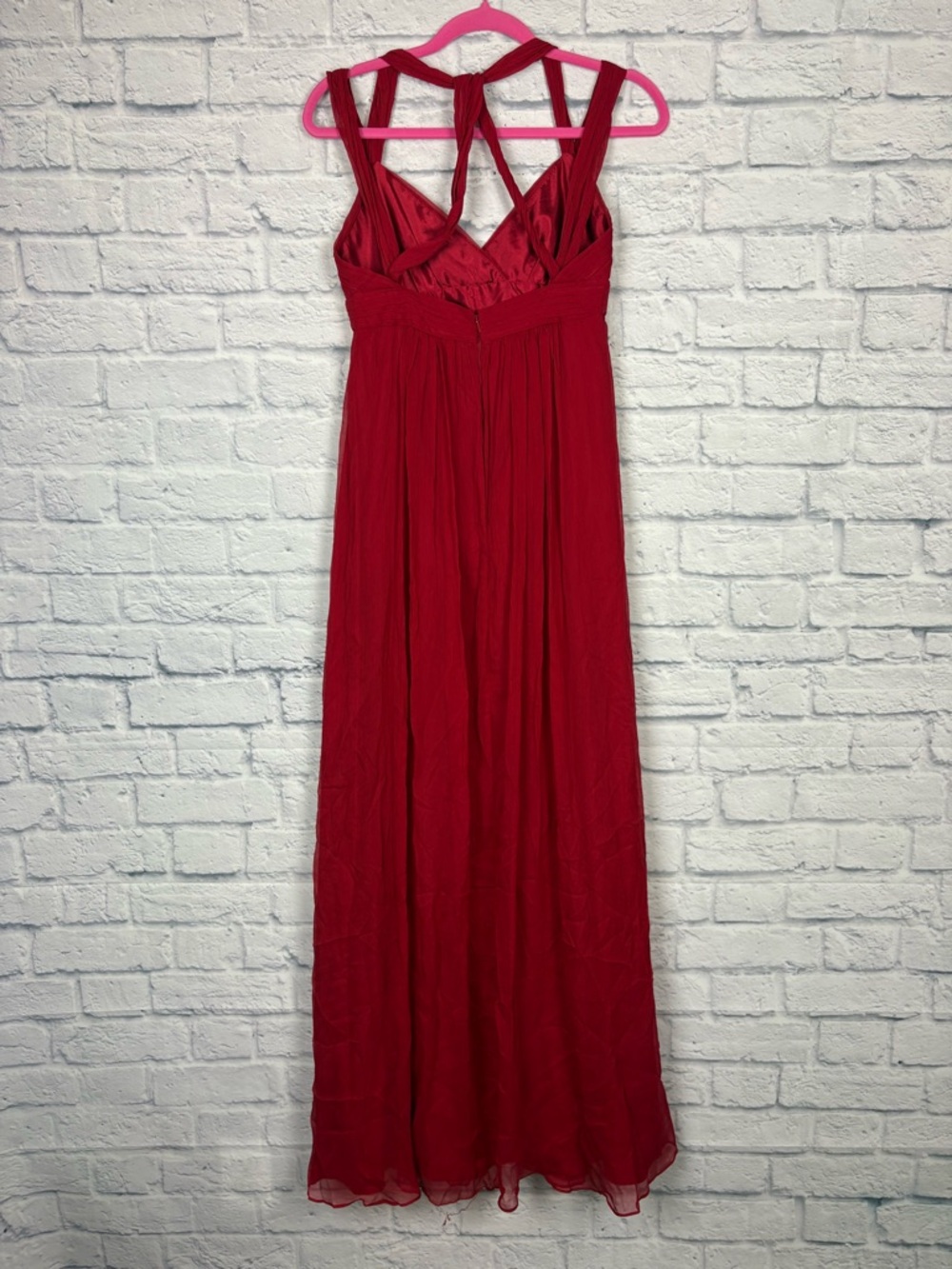 BCBGMAXAZRIA red Silk maxi dress size 4 - Picture 6 of 8